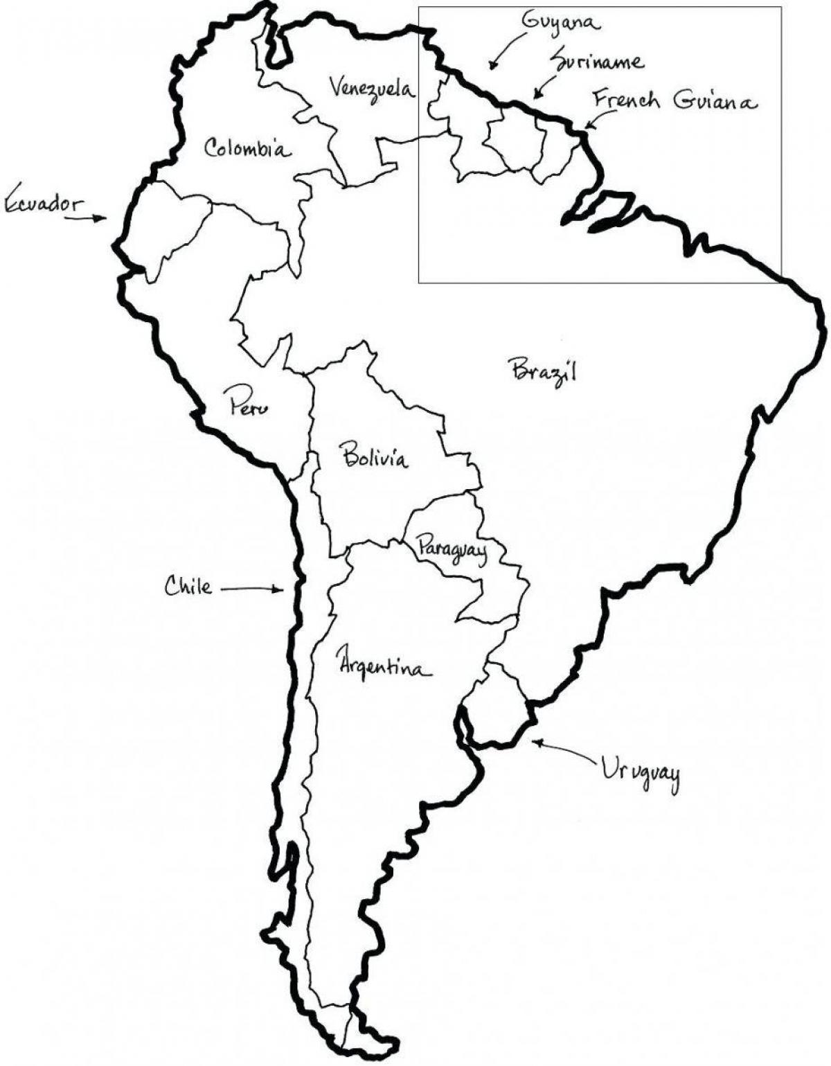 Karta över Chile outlin
