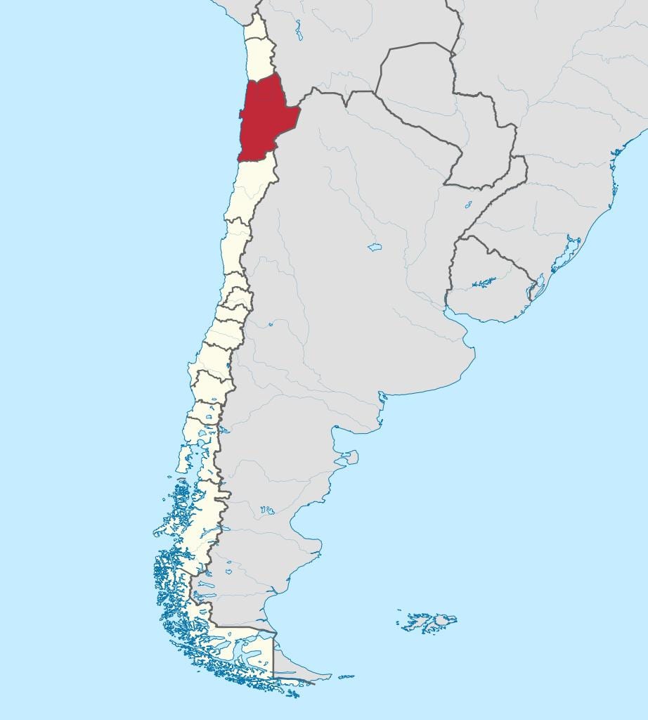Karta av antofagasta i Chile