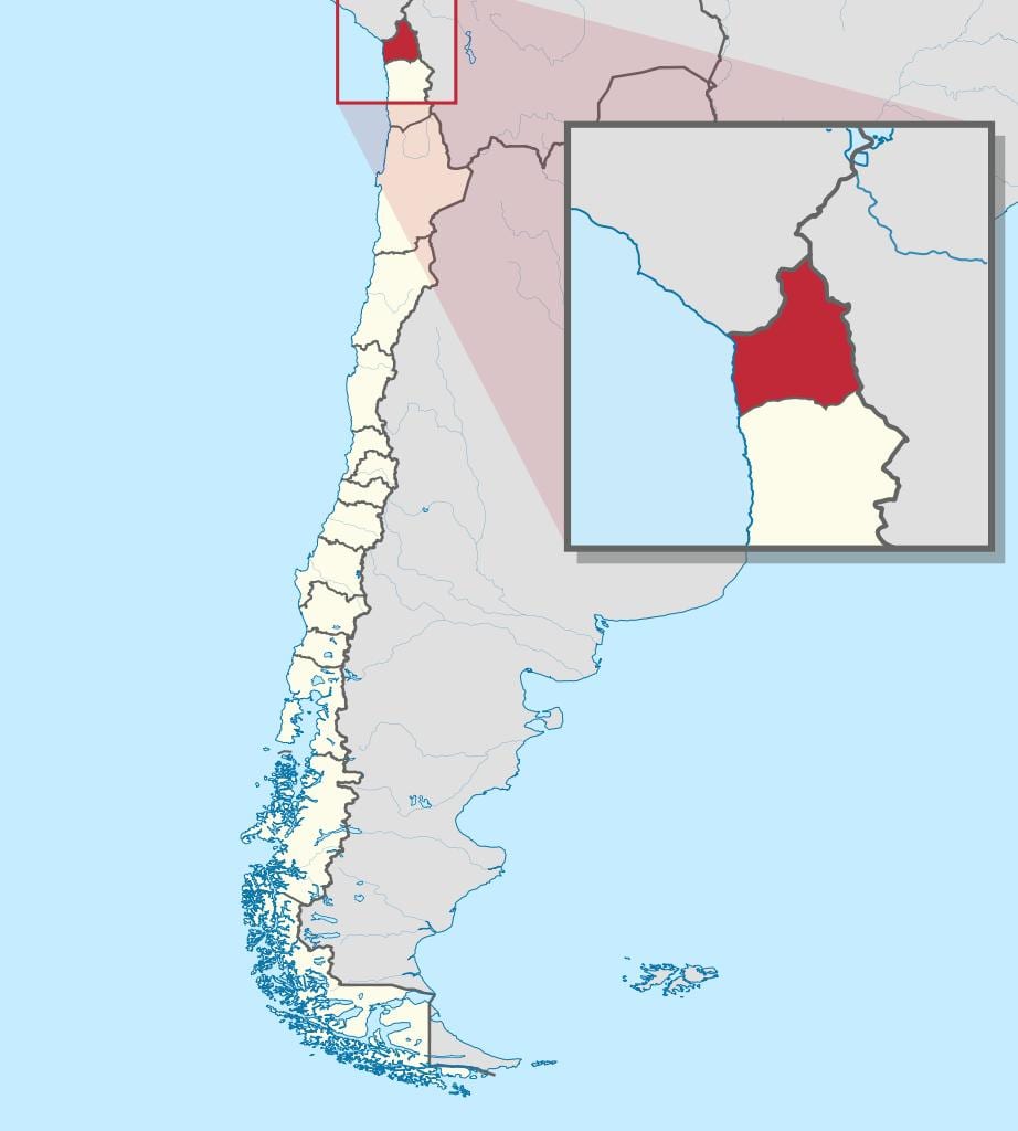 Karta i arica i Chile
