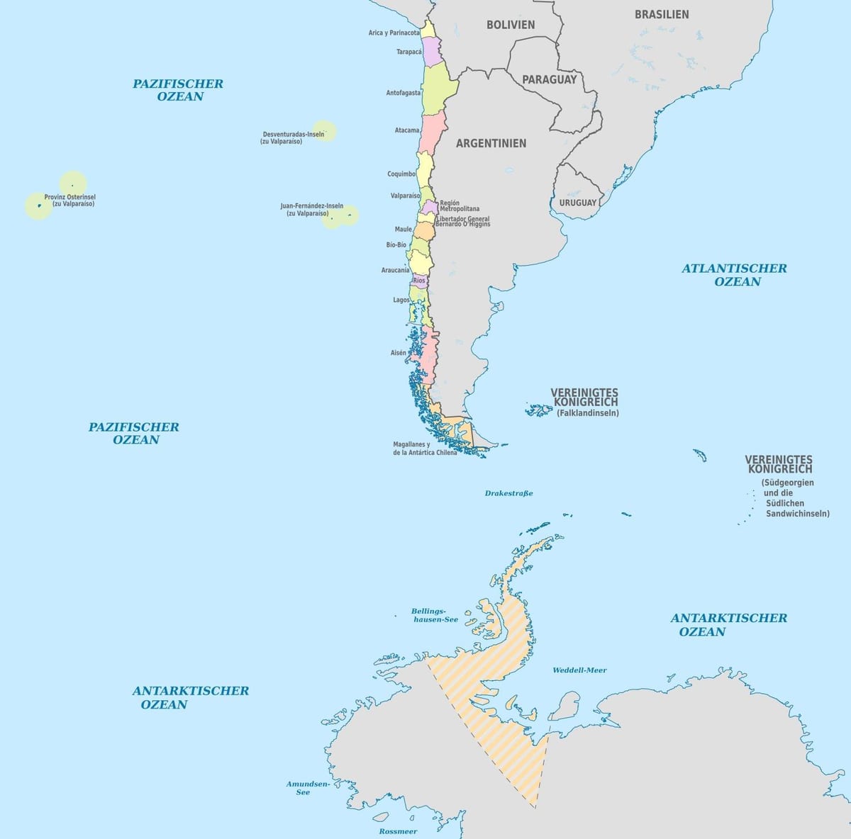 Karta över öarna Chile