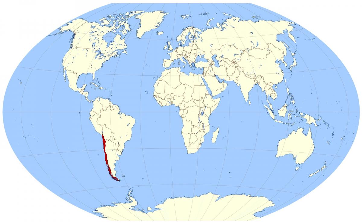 världskarta som visar Chile