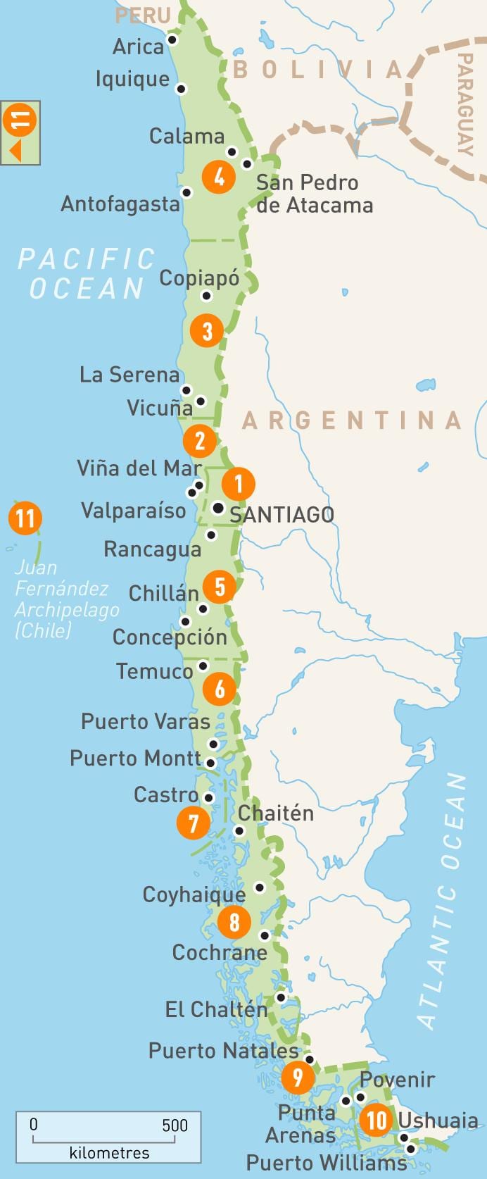 Chile provinser karta