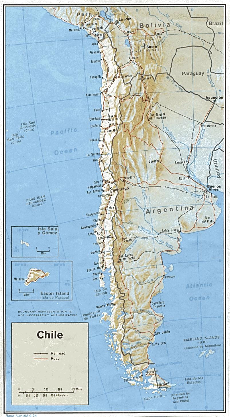 Chile järnväg karta