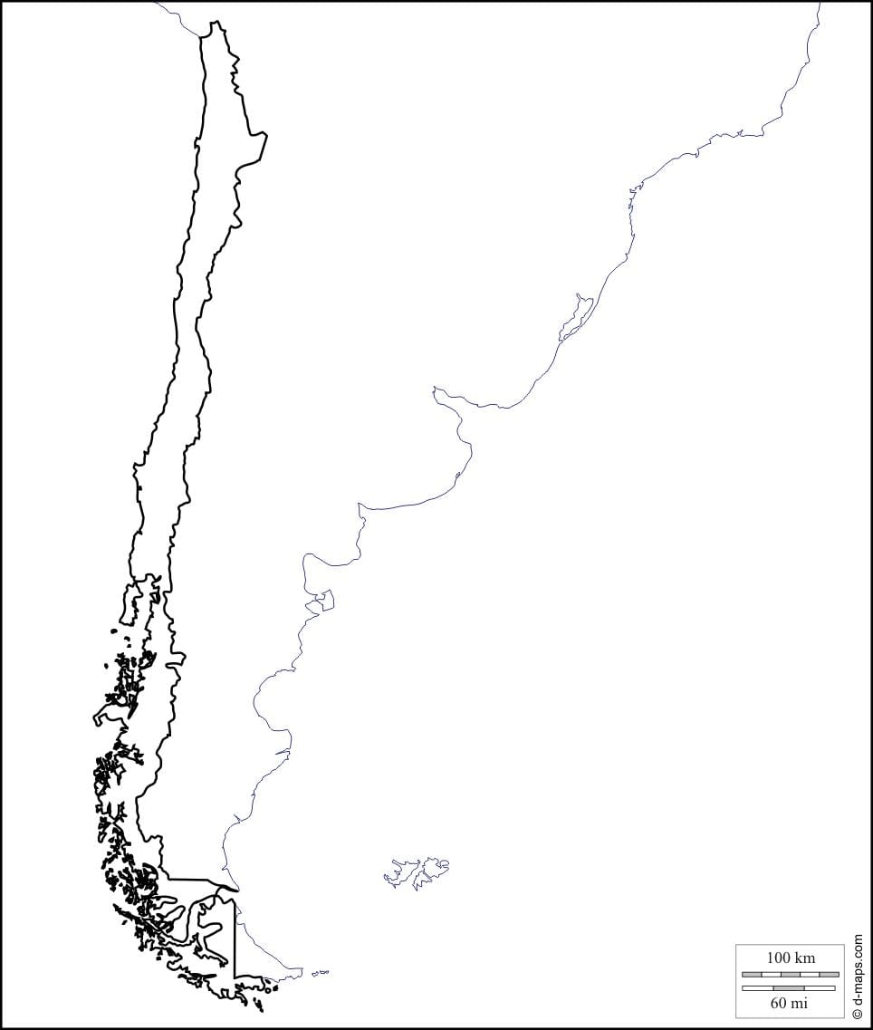 tom karta över Chile