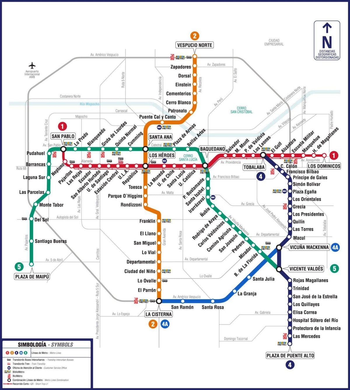 Karta över Chile tunnelbana