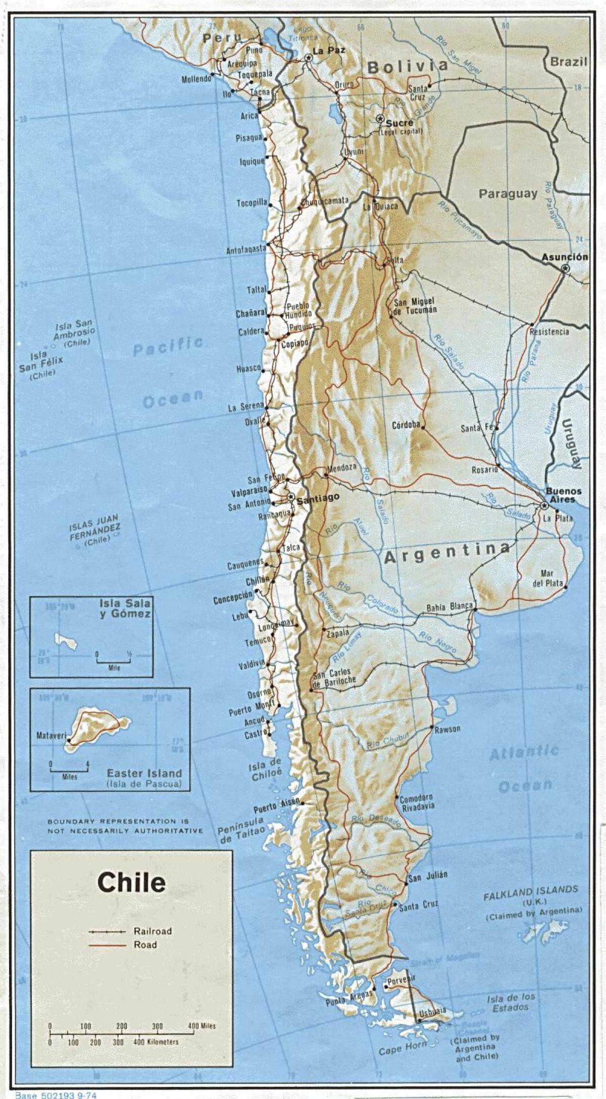 Chile järnväg karta