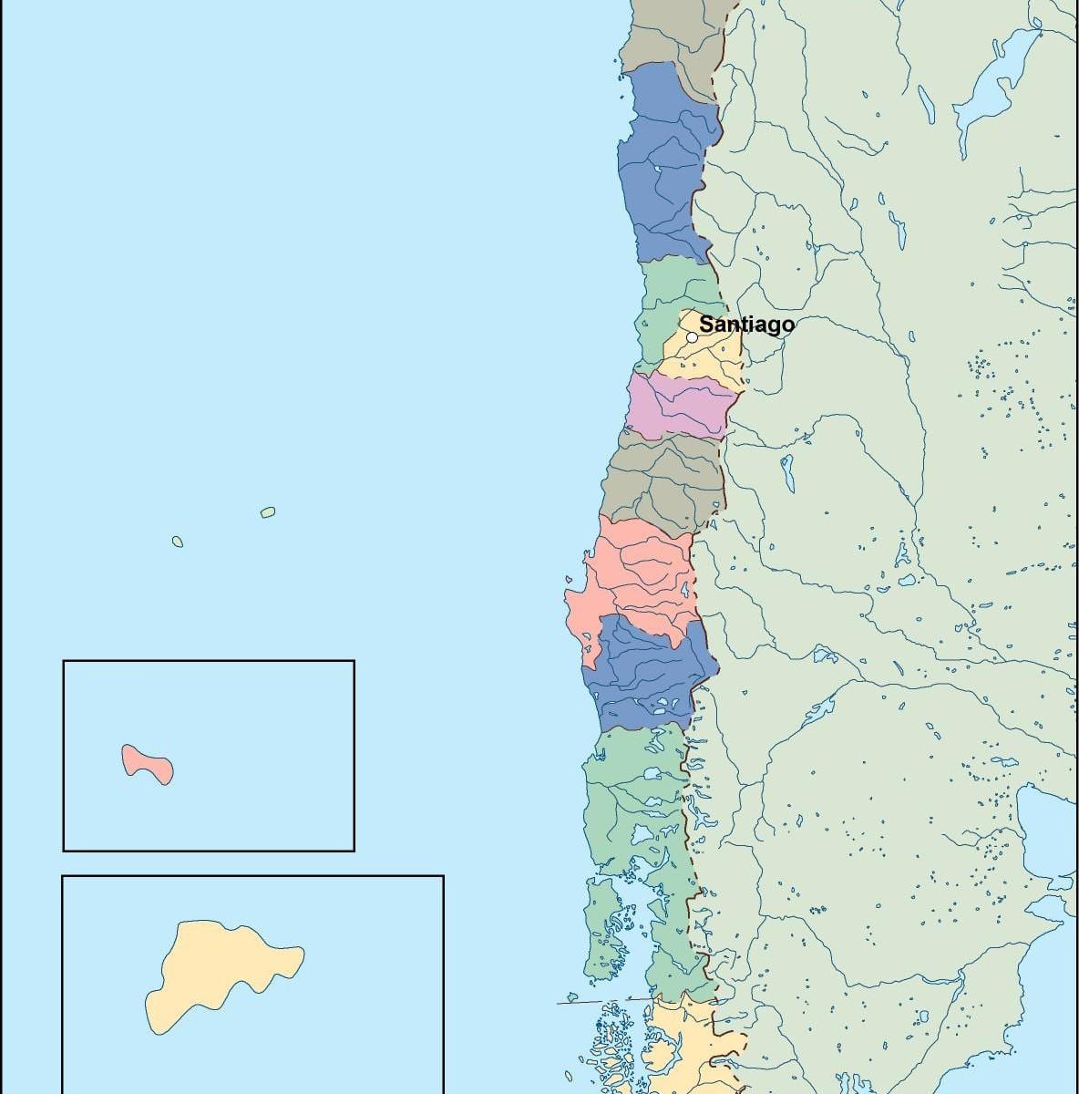 Karta över Chile vektor