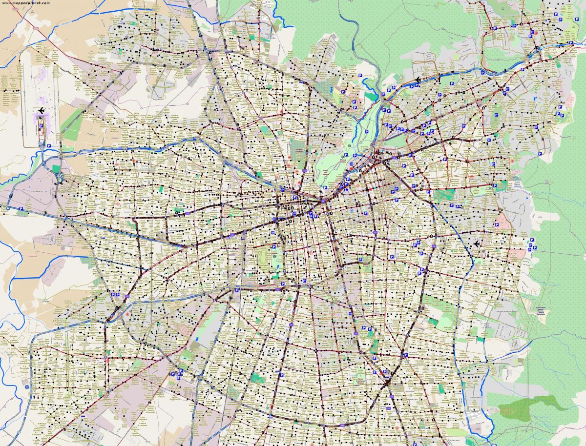 karta staden santiago Chile
