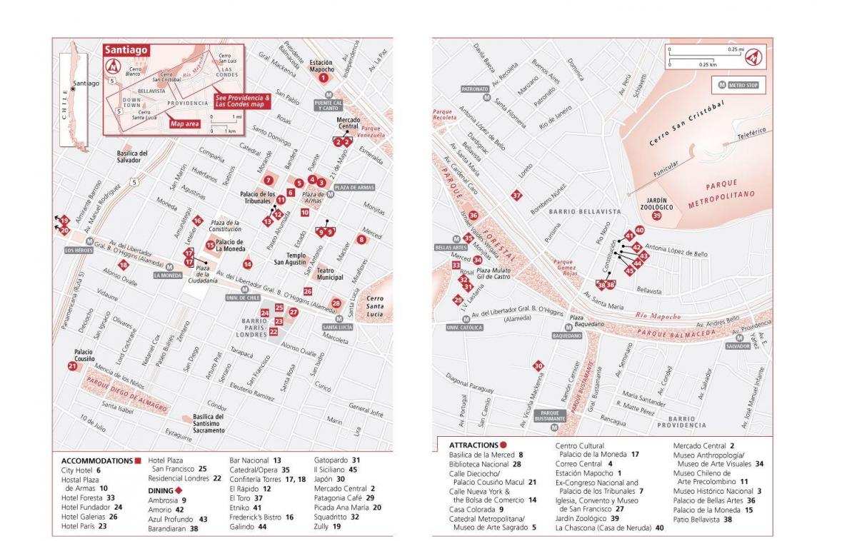 centrala santiago Chile karta