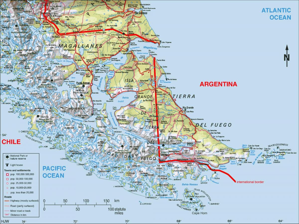 södra Chile karta