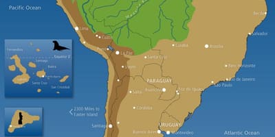 Karta över Chile anderna