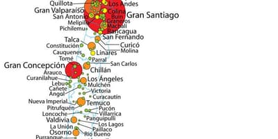 Chile befolkningstäthet karta