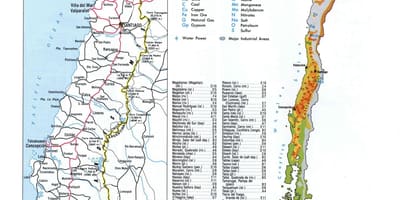 Karta över Chile naturresurser 