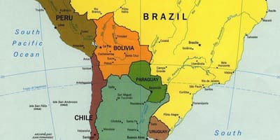 Chile land i världen karta