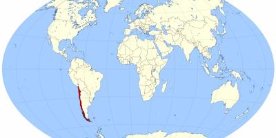 Världskarta som visar Chile