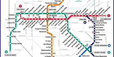 Karta över Chile tunnelbana