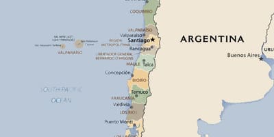 Karta över politiska Chile